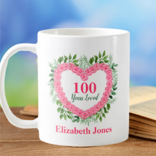 100年100パーソナライズされた年誕生日マグカップ コーヒーマグカップ