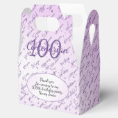 100年100歳の誕生日パーティー紫/白 フェイバーボックス (オープン)