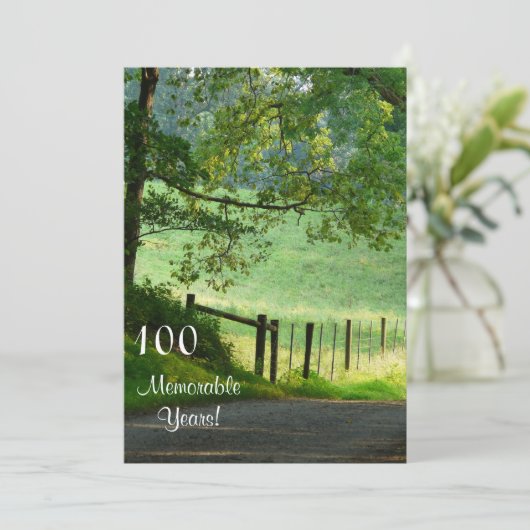 100年/誕生祝い-風景 招待状 (スタンド正面)