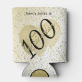 100年Yrs Centenarian誕生日ブラック/金ゴールド文字 缶クーラー (裏面)