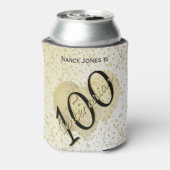 100年Yrs Centenarian誕生日ブラック/金ゴールド文字 缶クーラー (缶裏面)