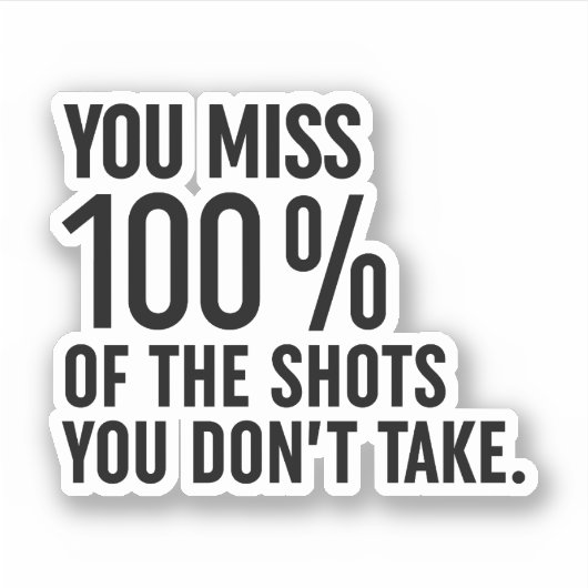 100恋しく思%のショットを取らない シール (正面)