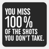 100恋しく思%のショットを取らない スクエアシール (正面)