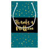 100感謝してい万グリッター金ゴールド スモールペーパーバッグ (裏面)