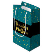 100感謝してい万グリッター金ゴールド スモールペーパーバッグ (正面アングル)