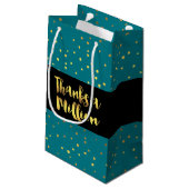 100感謝してい万グリッター金ゴールド スモールペーパーバッグ (裏面アングル)