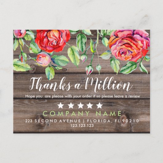 100感謝してい万枚のカードビジネスありがとう 案内ポストカード (正面)