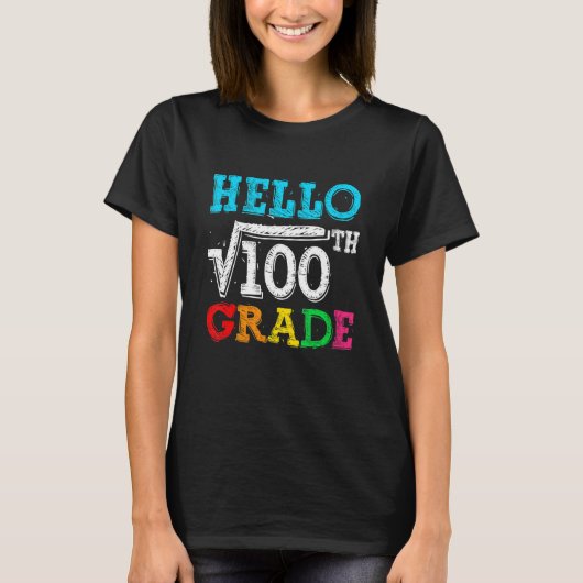 100数学の10等方根のHello 10等方根に戻るS Tシャツ (正面)