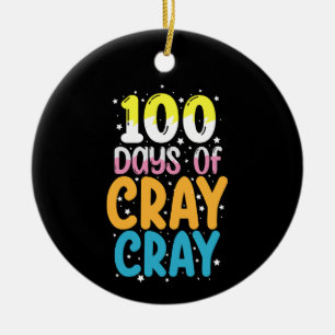 100日おめでとう!クレイジーな100日目の先生 セラミックオーナメント