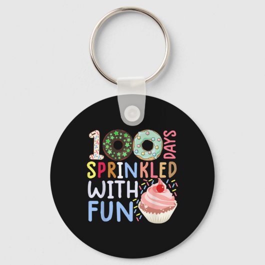 100日おもしろいカップケーキ100日of s キーホルダー (正面)