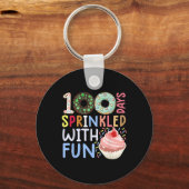 100日おもしろいカップケーキ100日of s キーホルダー (正面)