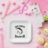 100日おもしろいシャーパー100th Day of School先生 ペーパープレート (パーティー)