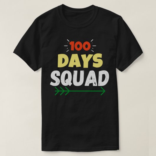 100日おもしろい分隊100日目の学校贈り物 Tシャツ (デザイン正面)