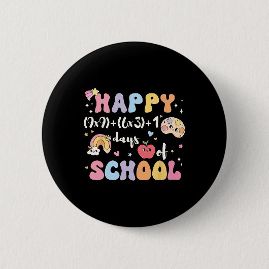 100日おもしろい数式100日の学校Ma 缶バッジ (正面)