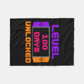 100日が学校ゲーマーの100日目のゲームを解除 フリースブランケット (正面(横))