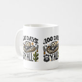 100日すべて、学校の100日 おもしろい コーヒーマグカップ (正面左)