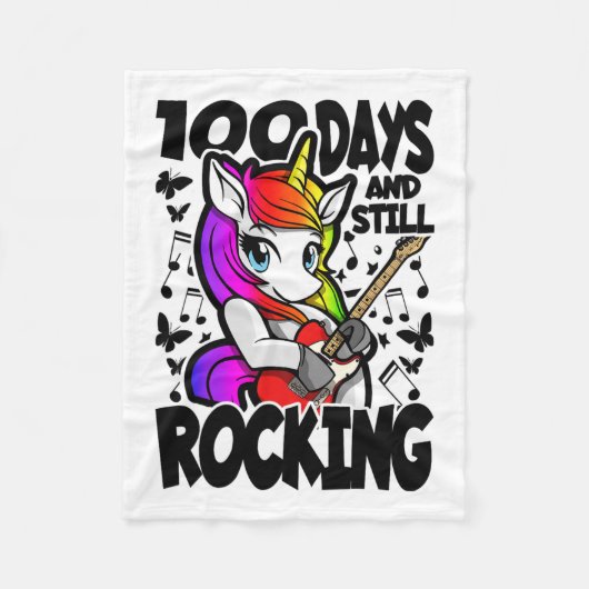100日たっても元気 - 100日目の学校を楽しもう フリースブランケット (正面)