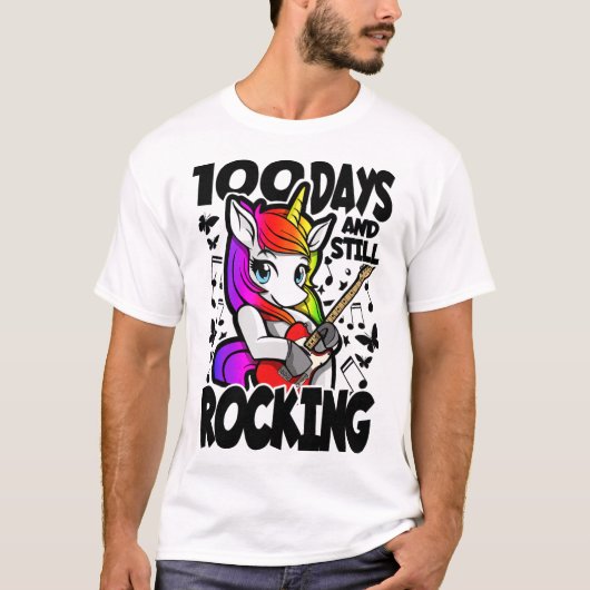 100日たっても元気 - 100日目の学校を祝おう Tシャツ (正面)