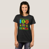 100日で賢くなるキッズ 100日目の学校の休み中の勉強 Tシャツ (正面フル)