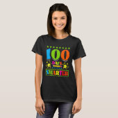 100日で賢くなるキッズ 100日目の学校の休み中の勉強 Tシャツ (正面フル)