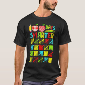 100日で賢くなる 100日目の学校が楽しい生徒 Tシャツ
