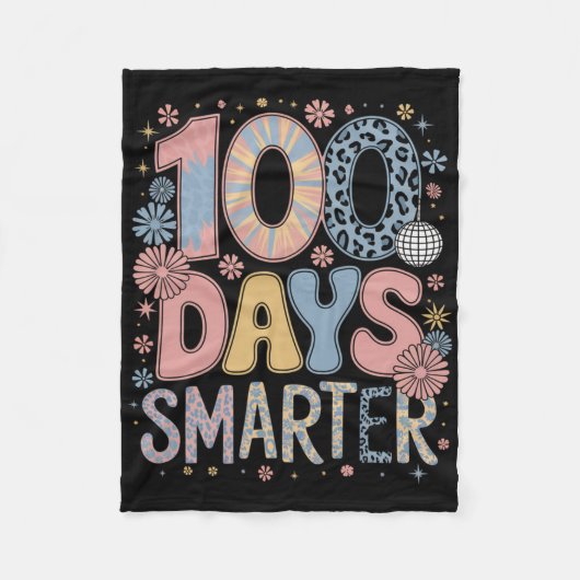 100日で賢くなる 100日目の学校の子供たち 男の子 フリースブランケット (正面)