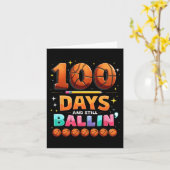 100日とLlin'おもしろい Sketll Schoolグラフ カード (黄色い花)