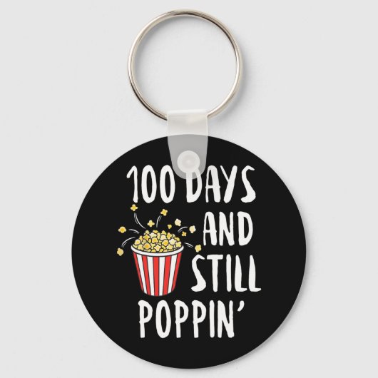 100日とStill Poppin Popcorn Kids 100日目 キーホルダー (正面)