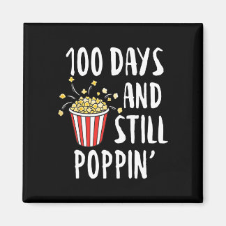 100日とStill Poppin Popcorn Kids 100日目 マグネット
