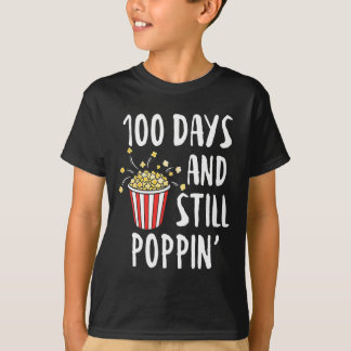 100日とStill Poppin Popcorn Kids 100日目 Tシャツ
