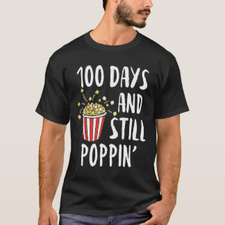 100日とStill Poppin Popcorn Kids 100日目 Tシャツ