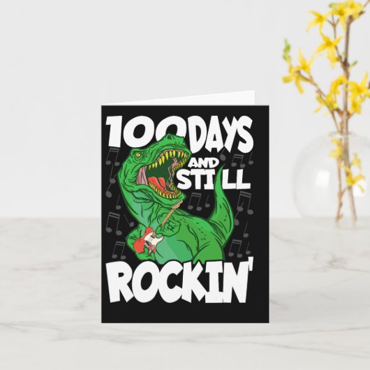 100日とStill Rockin - School Dinの100日 カード (黄色い花)