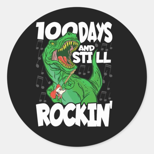 100日とStill Rockin - School Dinの100日 ラウンドシール (正面)
