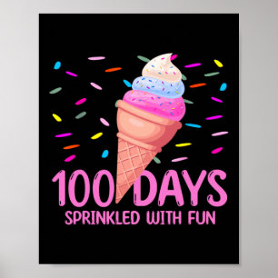 100日におもしろいアイスクリームを振りかけたの100日 ポスター