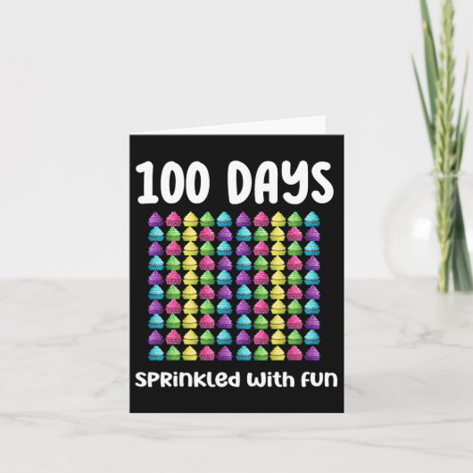 100日におもしろいカップケーキお祝いSc カード (正面)