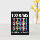 100日におもしろいカップケーキお祝いSc カード (黄色い花)