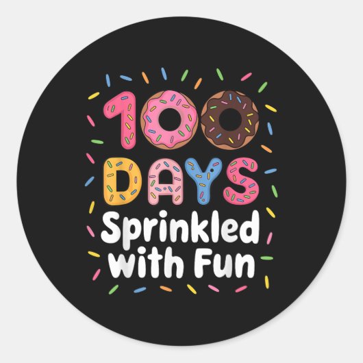 100日におもしろいドーナツを振りかけたのScの100日目 ラウンドシール (正面)