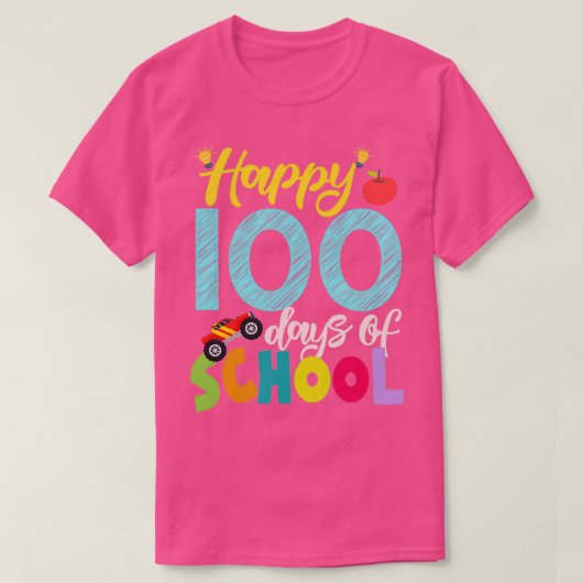 100日のおもしろい子供のギフト戻るShcool Tシャツ (デザイン正面)