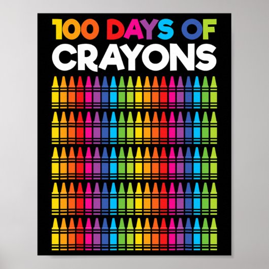 100日のガールズキッズのためのクレヨンScの100日目 ポスター (正面)