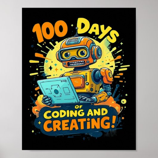 100日のコーディングと作成ロボット100 Day Of S ポスター (正面)