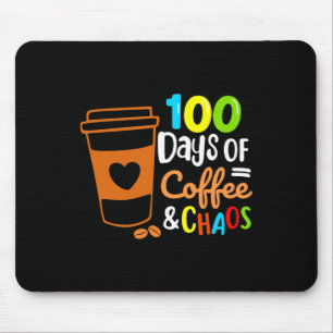 100日のコーヒーとカオスハッピー100th Day Schooo マウスパッド