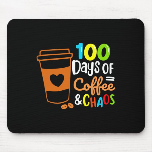 100日のコーヒーとカオスハッピー100th Day Schooo マウスパッド (正面)