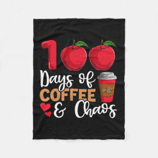100日のコーヒーとカオス先生 フリースブランケット