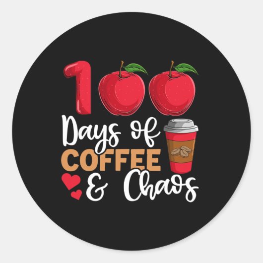 100日のコーヒーとカオス先生 ラウンドシール (正面)