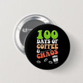 100日のコーヒーとカオス100th Day School Teac 缶バッジ (正面&裏面)