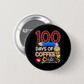 100日のコーヒーとカオス – 学校の100日目 缶バッジ (正面&裏面)