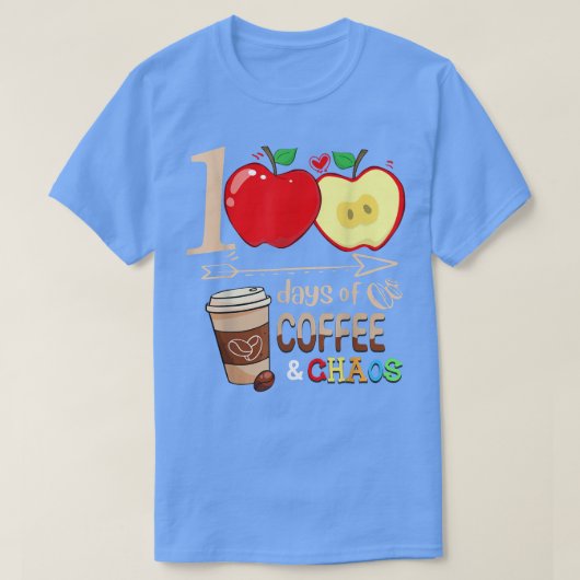 100日のコーヒーとカオス Tシャツ (デザイン正面)