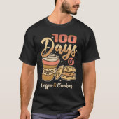 100日のコーヒーとクッキー – 学校の100日目 Tシャツ (正面)
