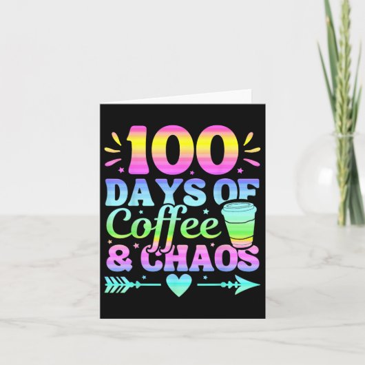 100日のコーヒーと混乱学校の100日目 カード (正面)