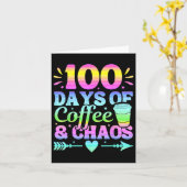 100日のコーヒーと混乱学校の100日目 カード (黄色い花)